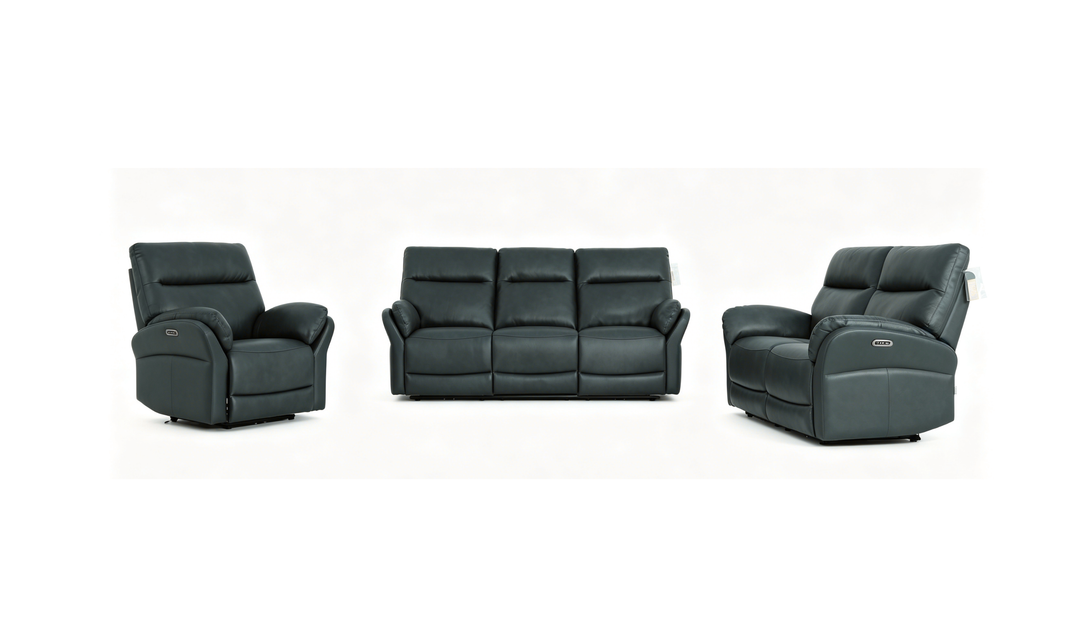 Klaussner Ravello Leather Reclining Living Room Set with USB Port