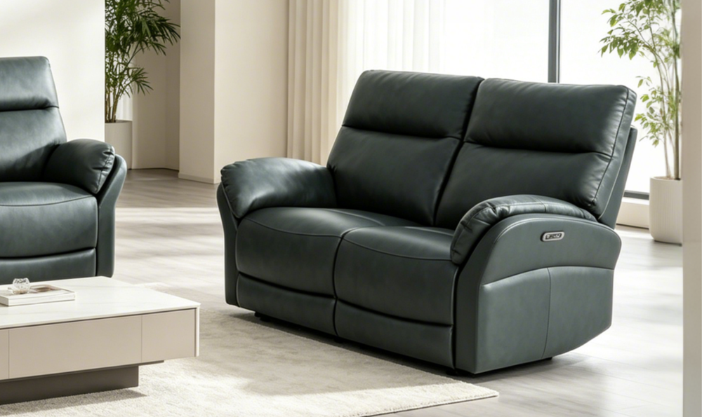 Klaussner Ravello Leather Reclining Loveseat with USB Port-Jennifer Furniture