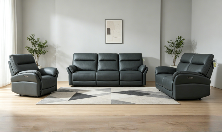 Klaussner Ravello Leather Reclining Living Room Set with USB Port