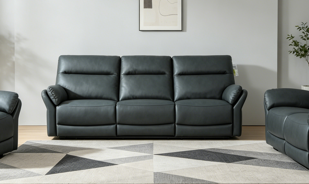 Klaussner Ravello Leather Reclining Sofa with USB Port
