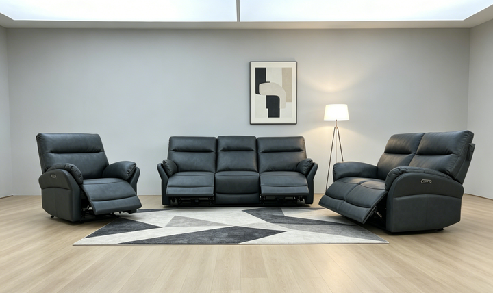 Klaussner Ravello Leather Reclining Sofa with USB Port