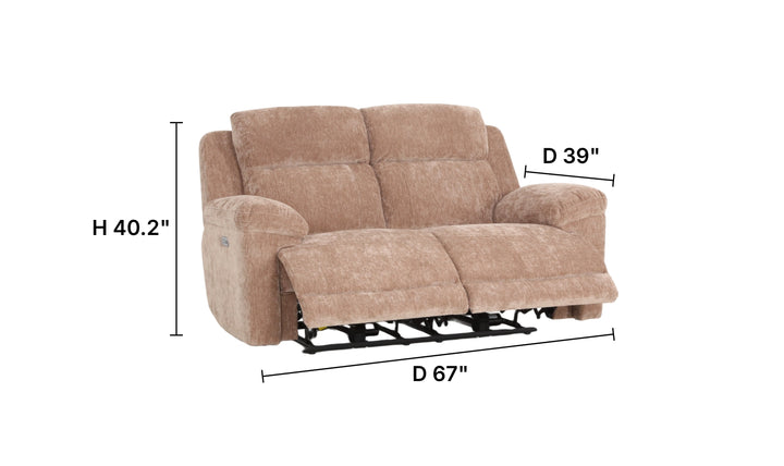 Klaussner Ridgewood Fabric Power Reclining Loveseat-Jennifer Furniture