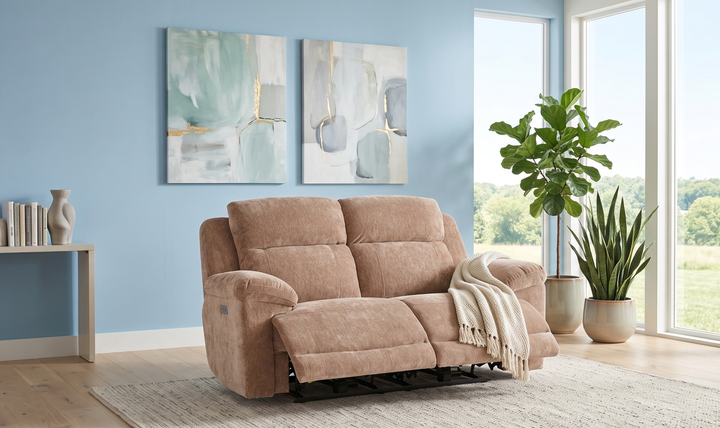 Klaussner Ridgewood Fabric Power Reclining Loveseat-Jennifer Furniture