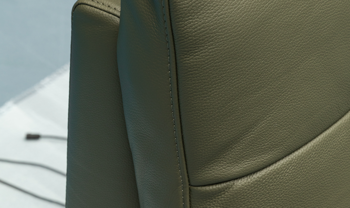Klaussner Rovello Leather Power Recliner Chair In Olive Green