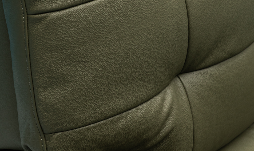Klaussner Rovello Leather Power Recliner Chair In Olive Green