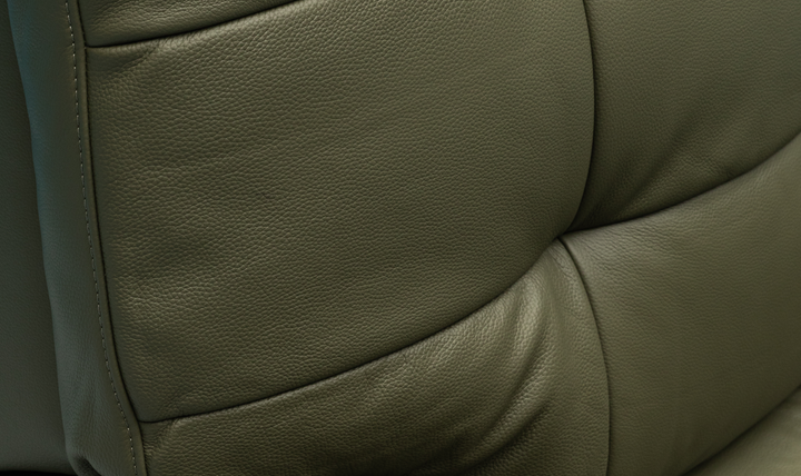 Klaussner Rovello Leather Power Recliner Chair In Olive Green