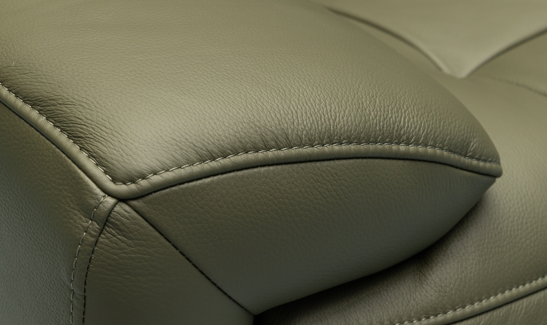 Klaussner Rovello Leather Power Recliner Chair In Olive Green