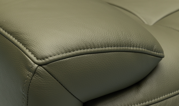 Klaussner Rovello Leather Power Recliner Chair In Olive Green