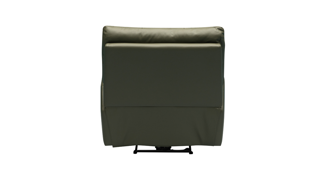 Klaussner Rovello Leather Power Recliner Chair In Olive Green