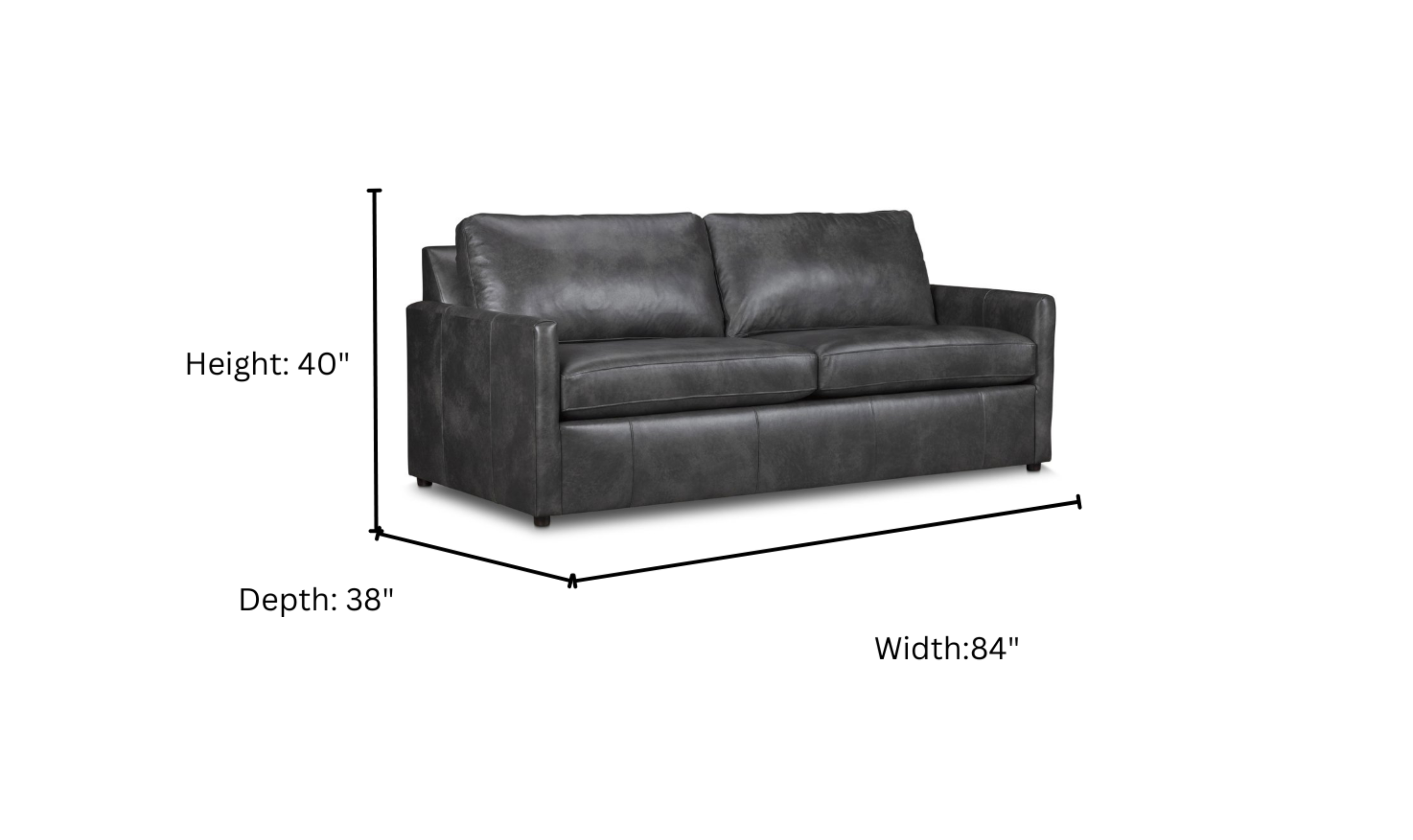 Klaussner Savannah Modern Square Arms Sofa (Fabric/Leather)- Jennifer furniture