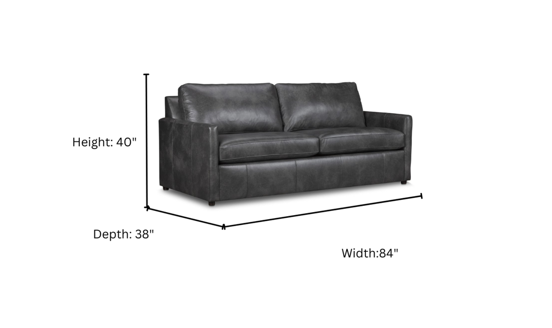 Klaussner Savannah Modern Square Arms Sofa (Fabric/Leather)- Jennifer furniture