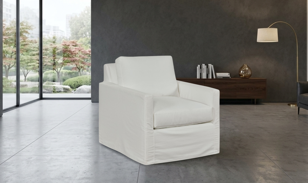 Klaussner Savannah Slipcover Accent Chair with Flared Track Arms-Jenniferfurniture