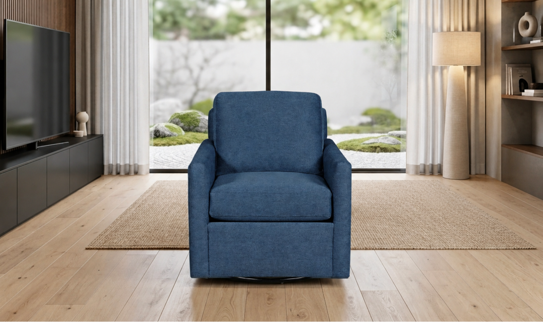 Klaussner Savannah Upholstery Swivel Glider Chair with Flared Track Arms