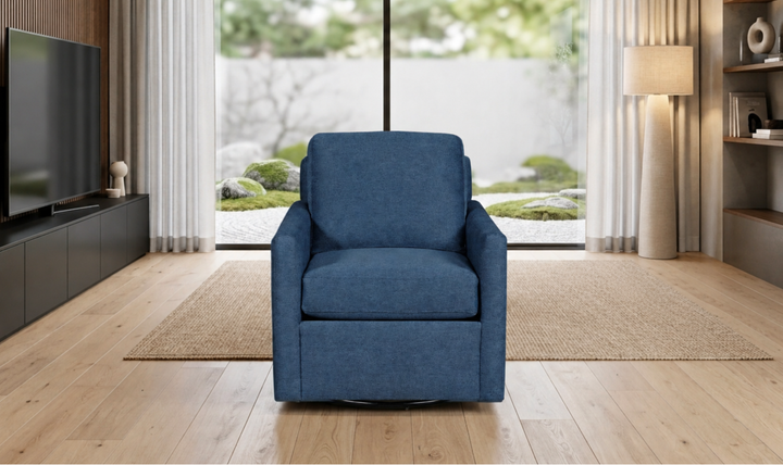 Klaussner Savannah Upholstery Swivel Glider Chair with Flared Track Arms