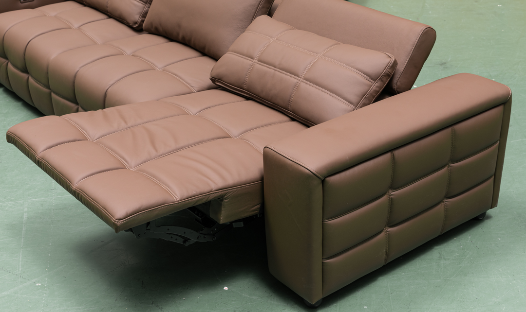 Klaussner Serenity 3-seater Brown Leather Power Reclining Sofa-Jennifer Furniture
