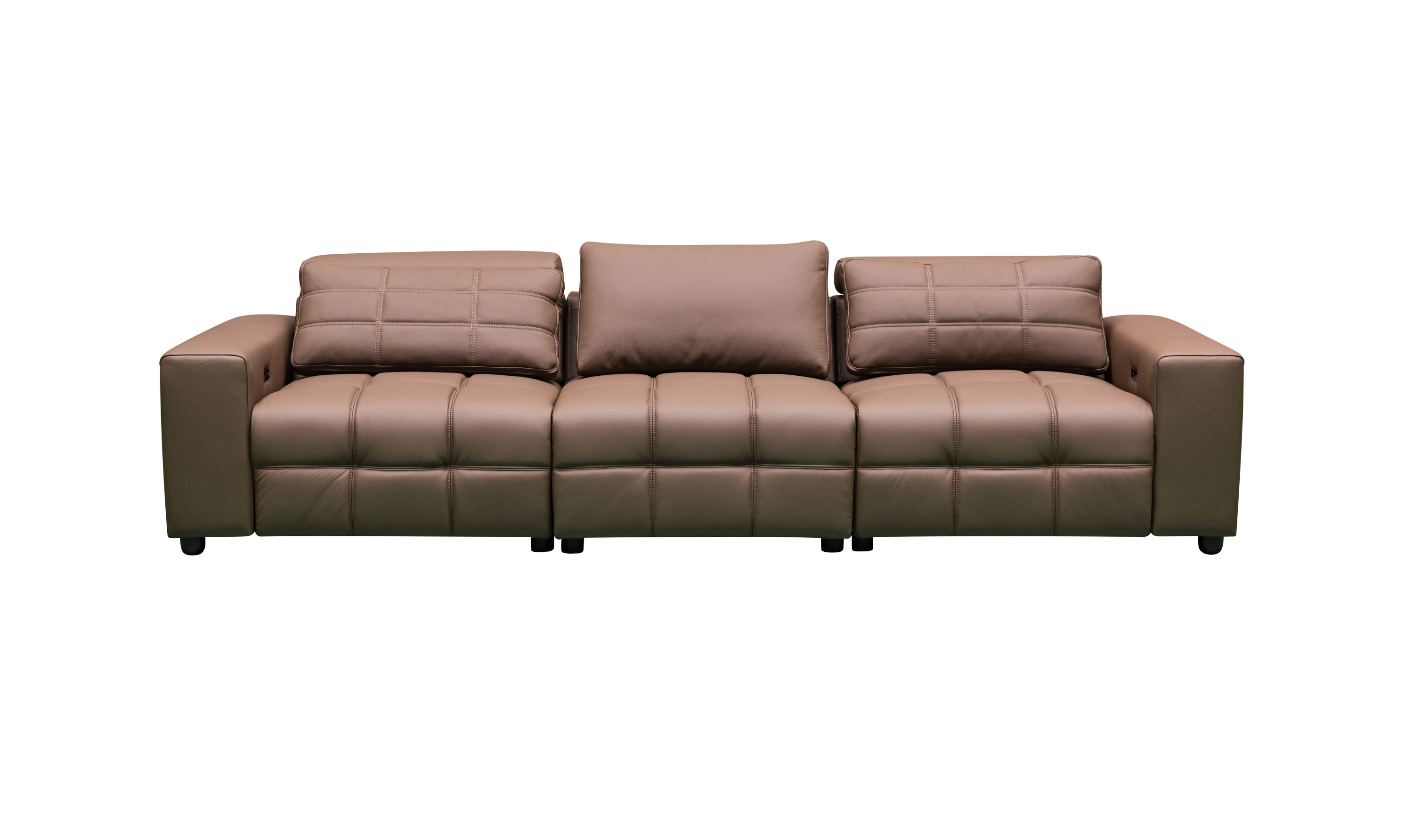 Klaussner Serenity 3-seater Brown Leather Power Reclining Sofa-Jennifer Furniture