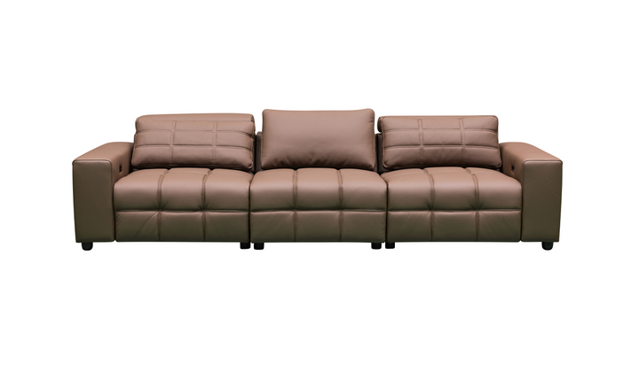 Klaussner Serenity 3-seater Brown Leather Power Reclining Sofa-Jennifer Furniture
