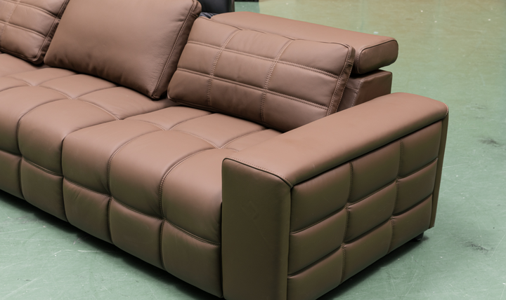 Klaussner Serenity 3-seater Brown Leather Power Reclining Sofa-Jennifer Furniture