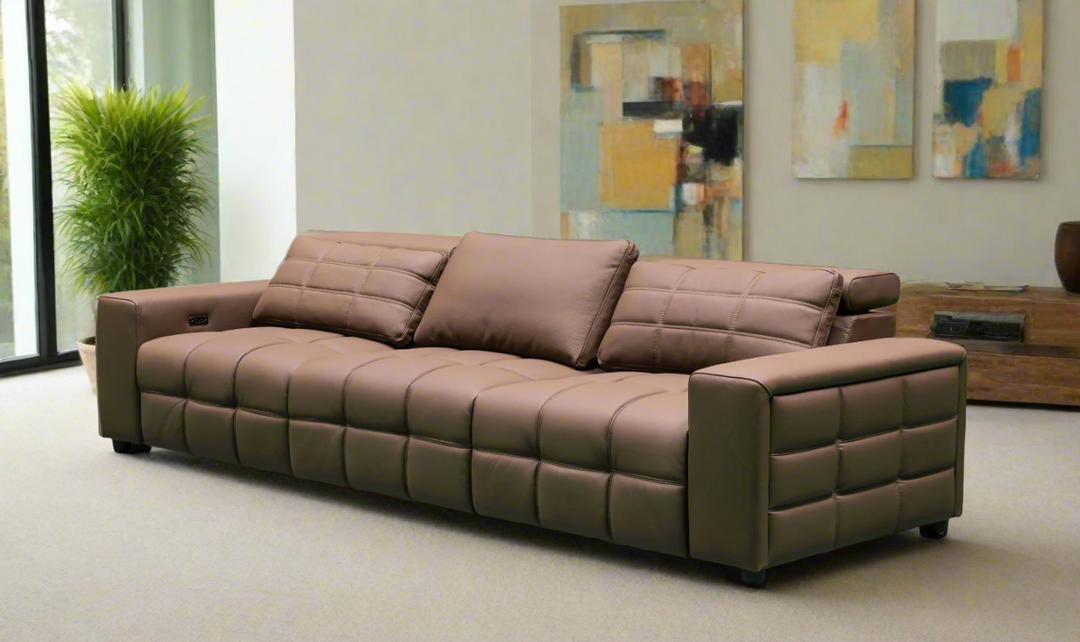 Klaussner Serenity 3-seater Brown Leather Power Reclining Sofa
