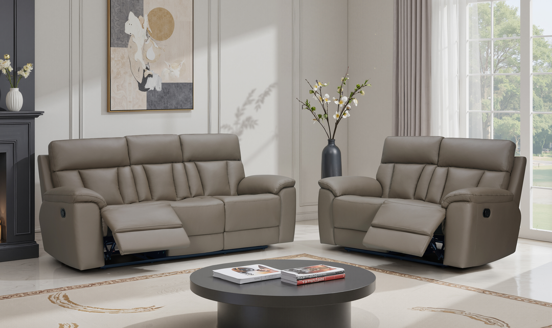 Klaussner Siena Manual Reclining Living Room Set (Sofa + Loveseat) - Jennifer Furniture