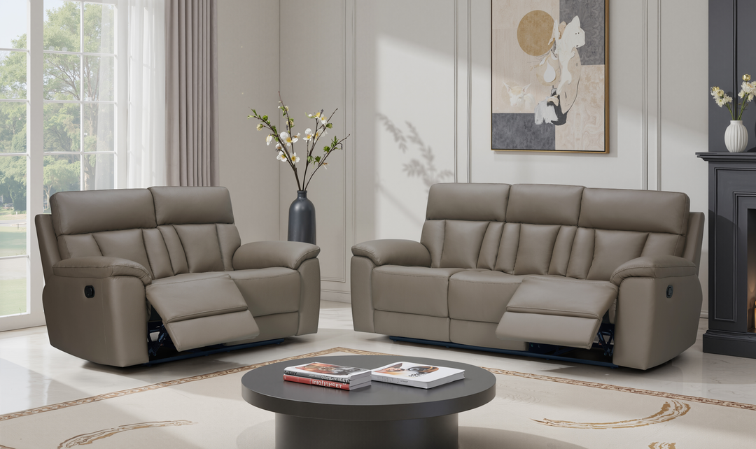 Klaussner Siena Manual Reclining Living Room Set (Sofa + Loveseat) - Jennifer Furniture