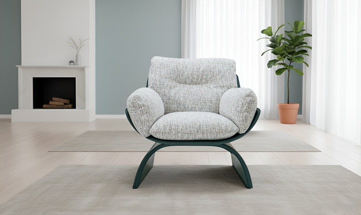 Klaussner Spazio Light Gray Leather Lounge Chair-Jennifer Furniture