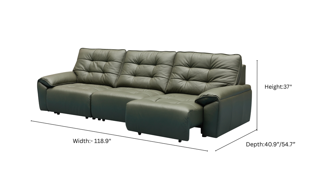 Klaussner Sky leather Sectional Sliding Seats Sofa