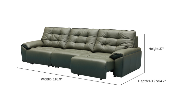 Klaussner Sky leather Sectional Sliding Seats Sofa
