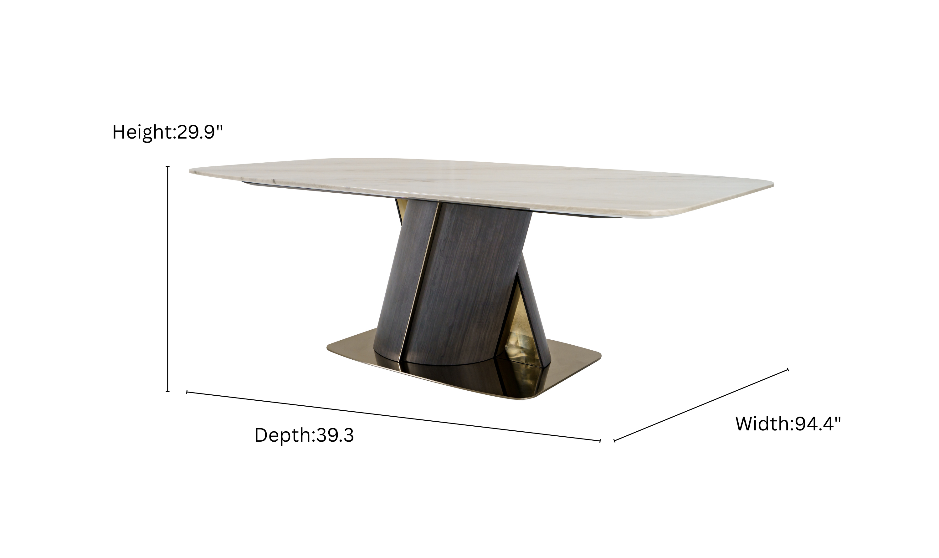Klaussner Soriso Dining Table with Beige Marble Finish