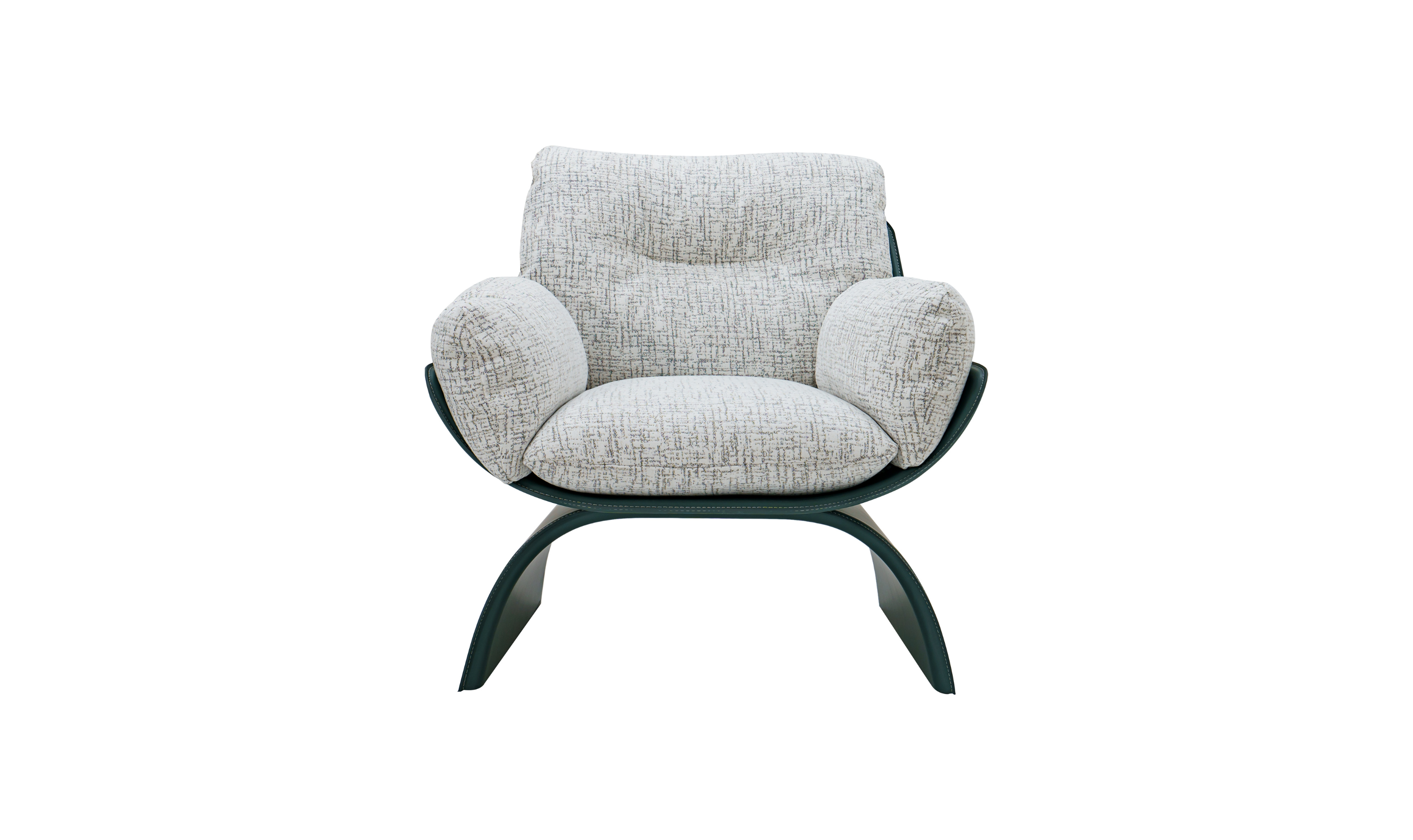 Klaussner Spazio Light Gray Leather Lounge Chair-Jennifer Furniture