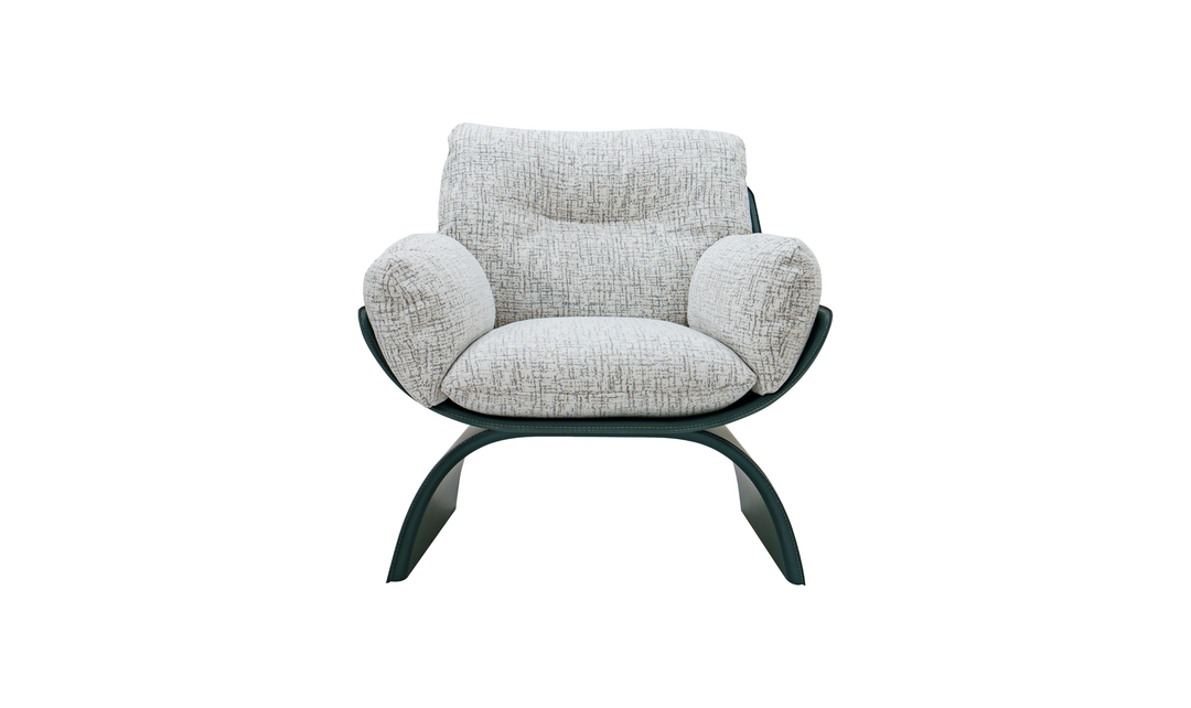 Klaussner Spazio Light Gray Leather Lounge Chair-Jennifer Furniture