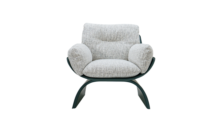 Klaussner Spazio Light Gray Leather Lounge Chair-Jennifer Furniture