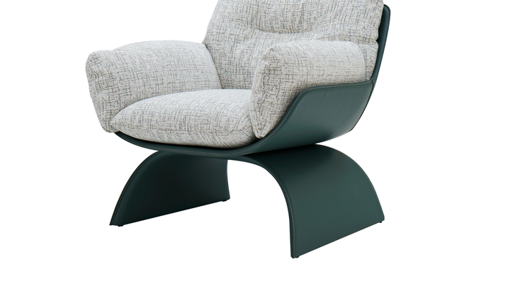 Klaussner Spazio Light Gray Leather Lounge Chair-Jennifer Furniture