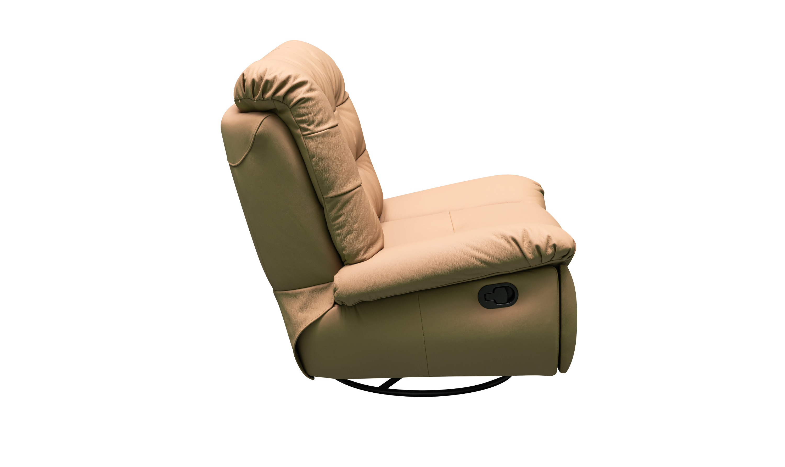 Klaussner Stella Swivel Glider Leather Manual Recliner with Cushion Arms-Jennifer Furniture