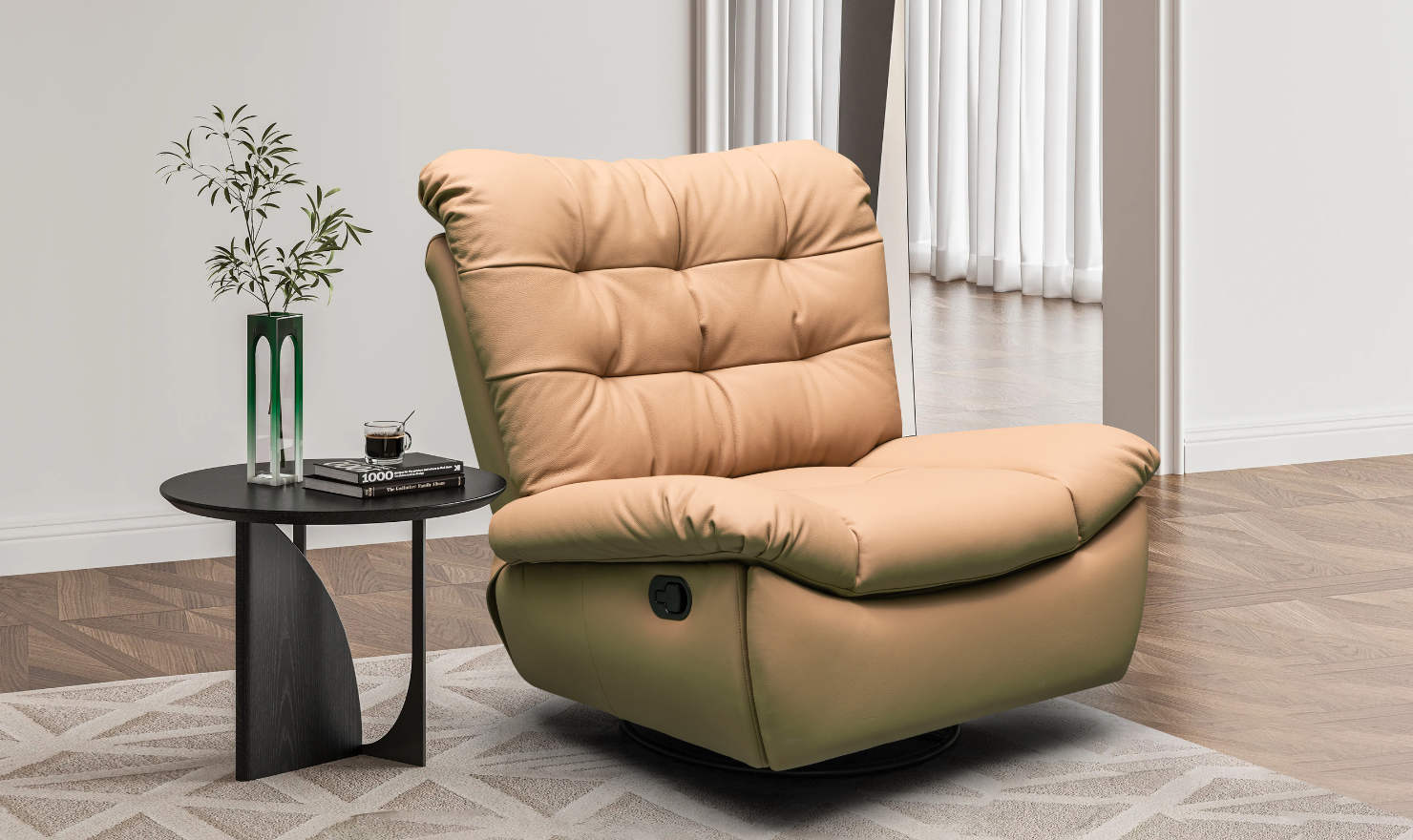 Klaussner Stella Swivel Glider Manual Recliner  W/O phone holder