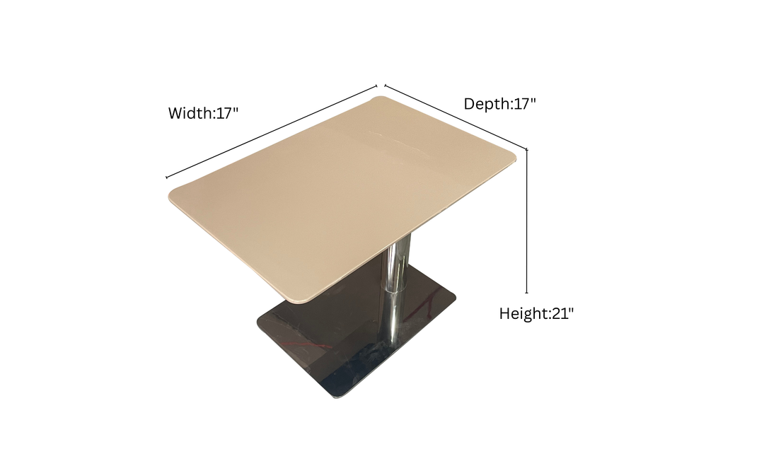 Klaussner Stile Beige Marble Side Table-Jennifer Furniture
