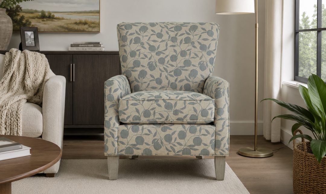 Klaussner Templeton Fabric Accent Chair with Transitional Track Arm - Jennifer Furniture