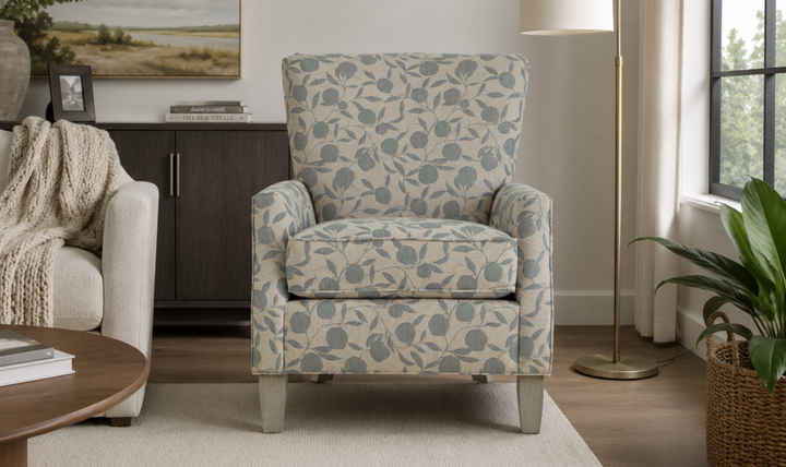 Klaussner Templeton Fabric Accent Chair with Transitional Track Arm - Jennifer Furniture