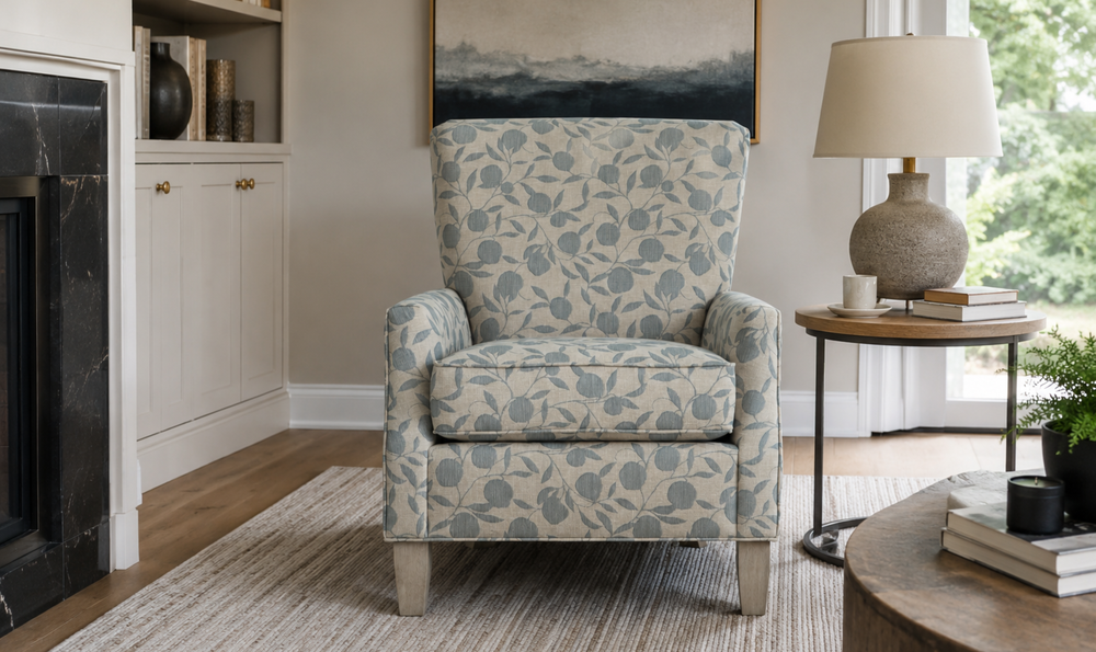 Klaussner Templeton Fabric Accent Chair with Transitional Track Arm - Jennifer Furniture