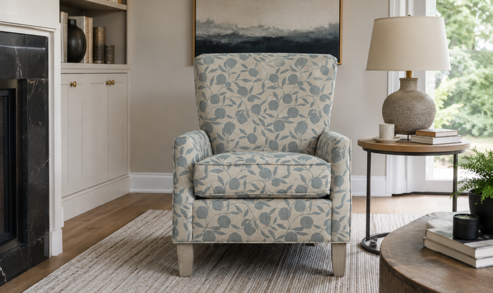 Klaussner Templeton Fabric Accent Chair with Transitional Track Arm - Jennifer Furniture
