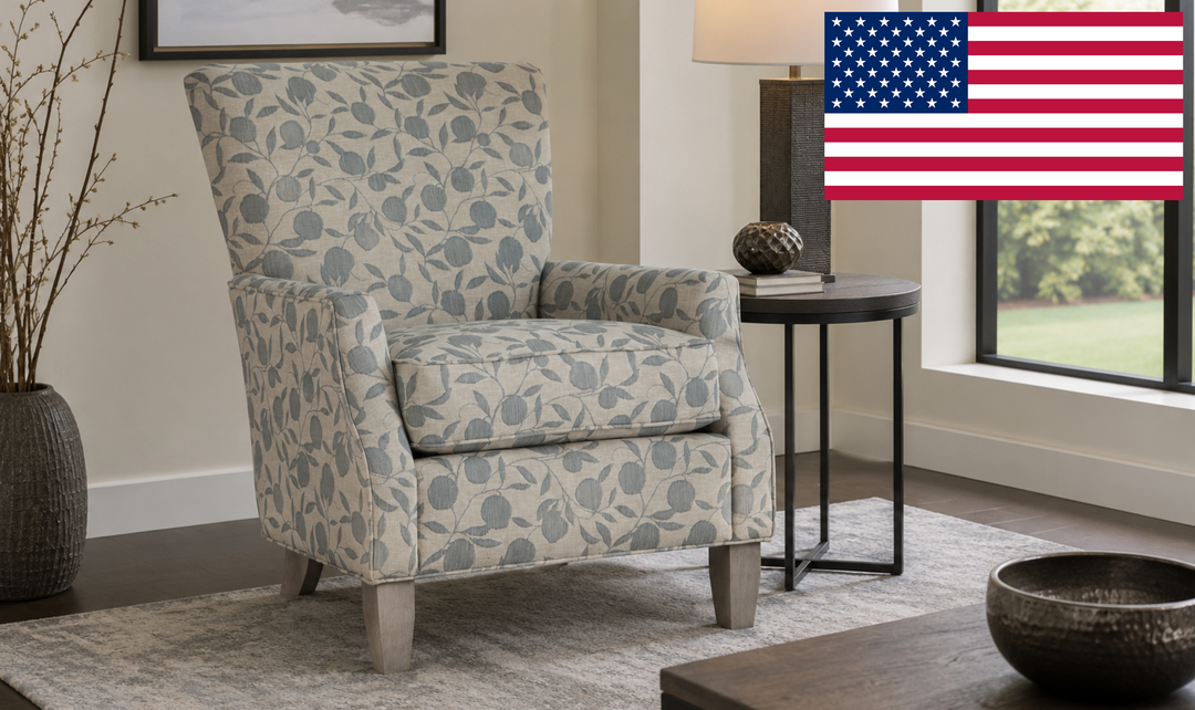 Klaussner Templeton Fabric Accent Chair with Transitional Track Arm - Jennifer Furniture