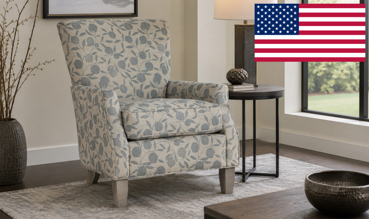 Klaussner Templeton Fabric Accent Chair with Transitional Track Arm - Jennifer Furniture