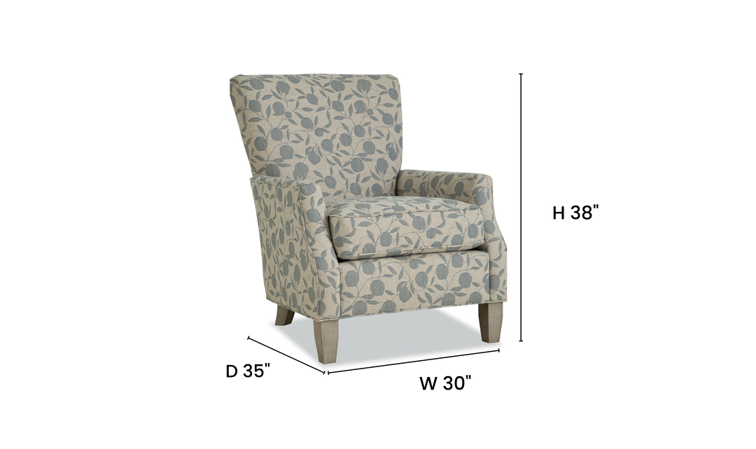 Klaussner Templeton Fabric Accent Chair with Transitional Track Arm - Jennifer Furniture