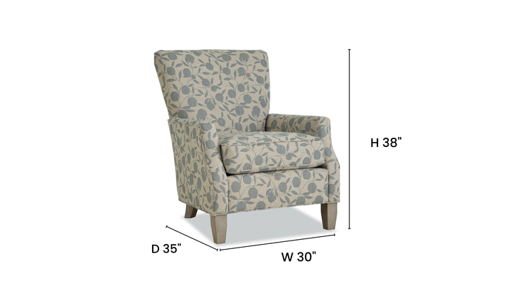 Klaussner Templeton Fabric Accent Chair with Transitional Track Arm - Jennifer Furniture