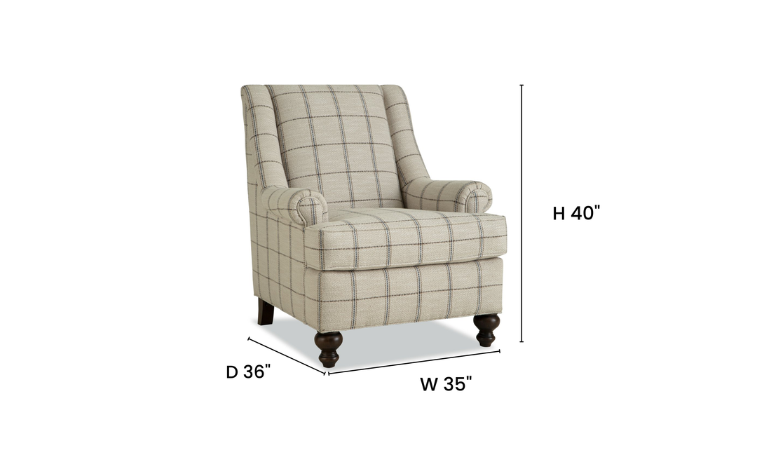 Klaussner Templeton Fabric Traditional Accent Chair With Wingback Design - Jennifer Furniture