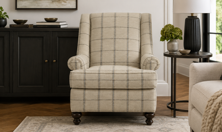 Klaussner Templeton Fabric Traditional Accent Chair With Wingback Design - Jennifer Furniture
