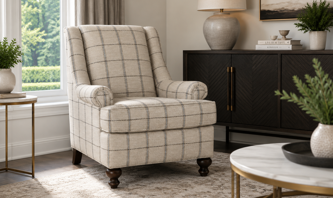 Klaussner Templeton Fabric Traditional Accent Chair With Wingback Design - Jennifer Furniture