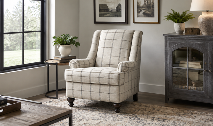 Klaussner Templeton Fabric Traditional Accent Chair With Wingback Design - Jennifer Furniture