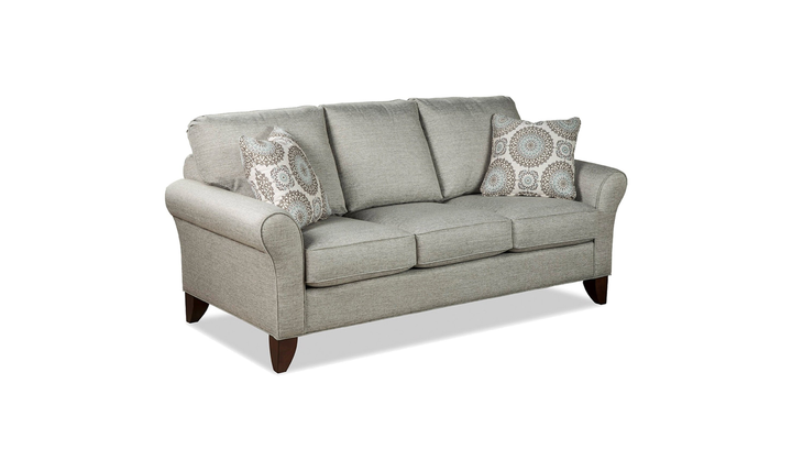 Klaussner Templeton Fabric Traditional Rolled Arm Sofa with Accent Pillows - Jennifer Furniture