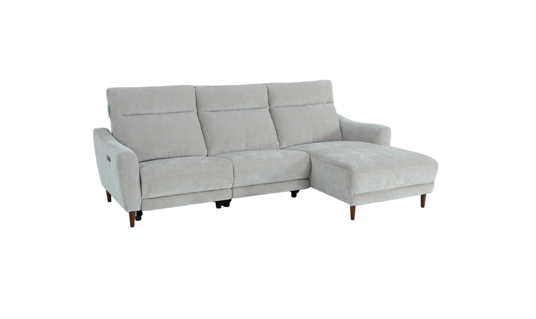 Klaussner Velmora Fabric Power Recliner Sectional Sofa with Chaise